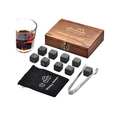9pcs Reusable Whiskey Ice Cube Stones Set