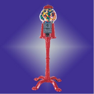 37" Gumball Machine w/Red Stand