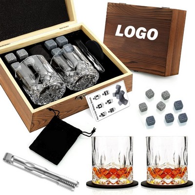 Keep Your Whiskey Pure: Natural Granite Chilling Stones & Glassware Set